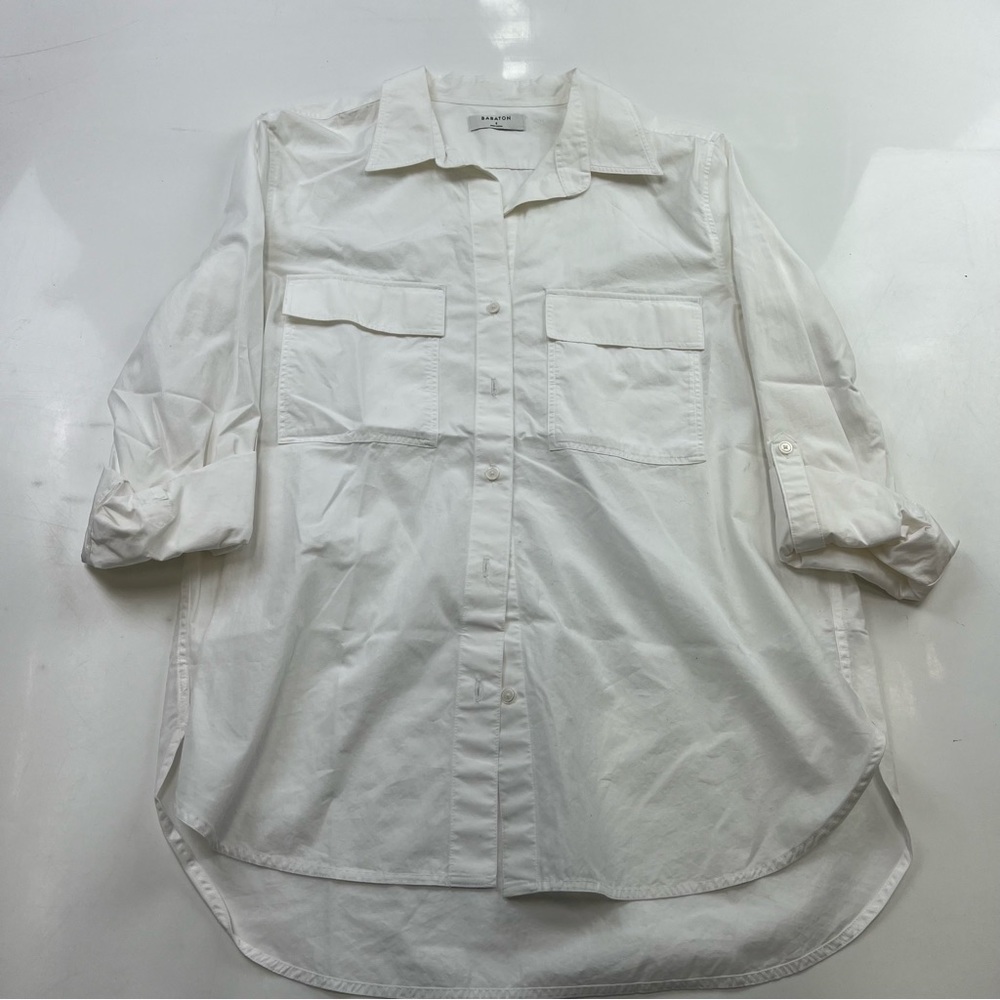 babaton women’s white button down shirt S